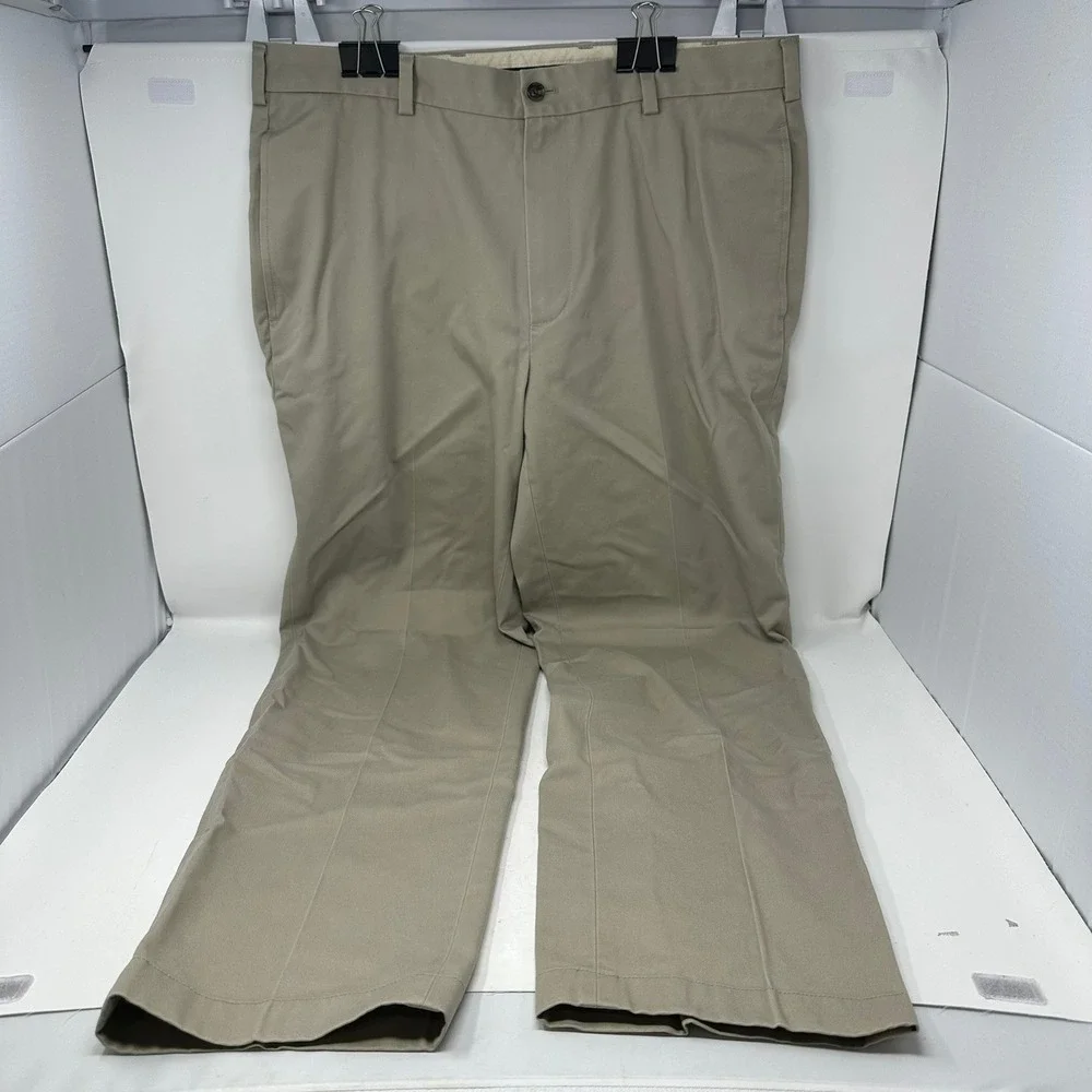Brooks Brothers Chino Mens 36x32 Tan Clark Advantage Flat Front Khaki Pants